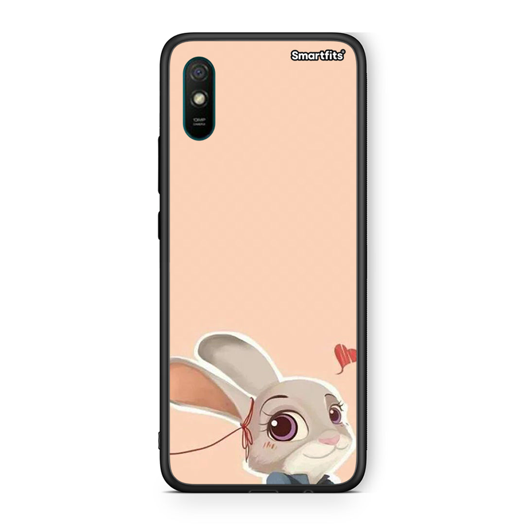 Xiaomi Redmi 9A Nick Wilde And Judy Hopps Love 2 θήκη από τη Smartfits με σχέδιο στο πίσω μέρος και μαύρο περίβλημα | Smartphone case with colorful back and black bezels by Smartfits