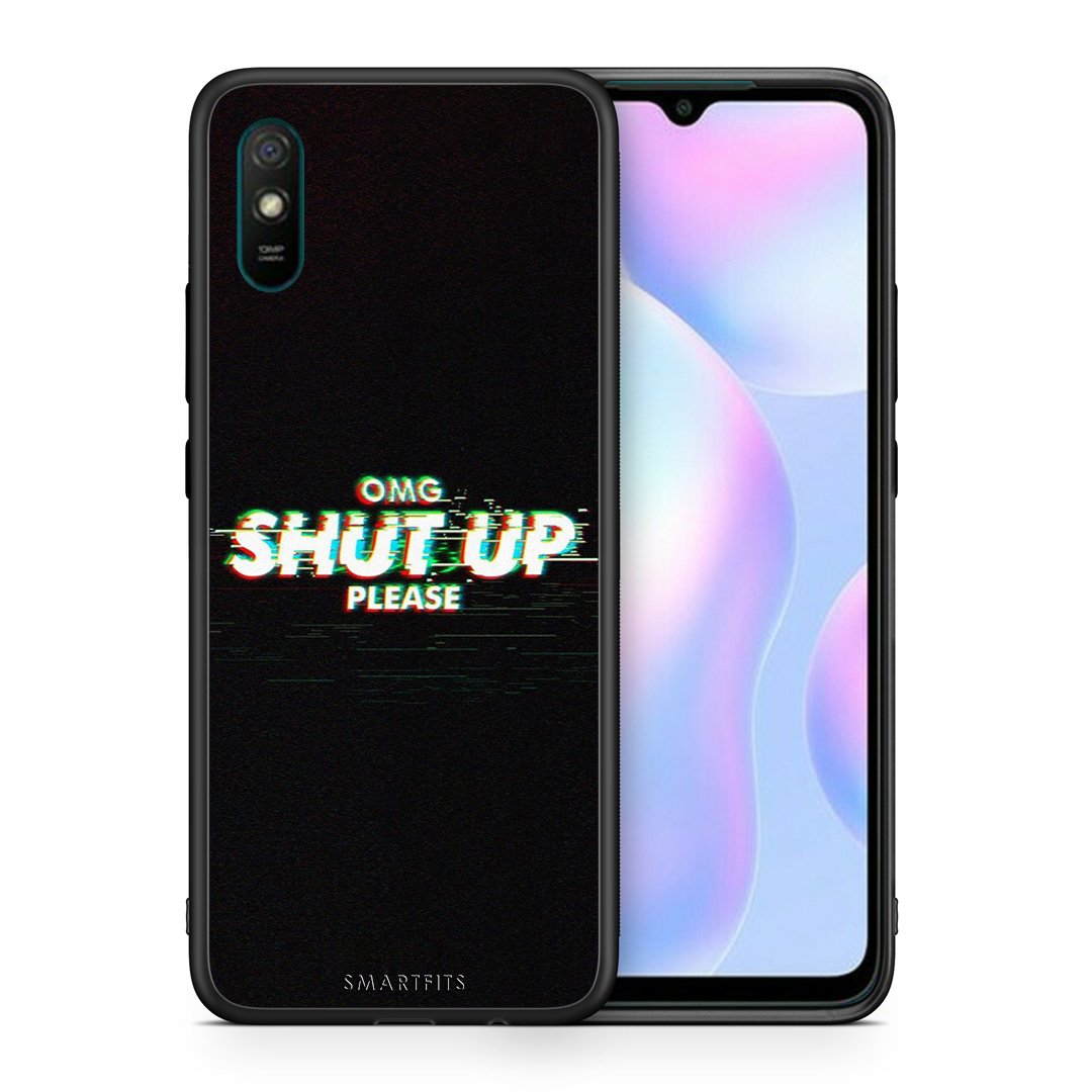 Θήκη Xiaomi Redmi 9A OMG ShutUp από τη Smartfits με σχέδιο στο πίσω μέρος και μαύρο περίβλημα | Xiaomi Redmi 9A OMG ShutUp case with colorful back and black bezels