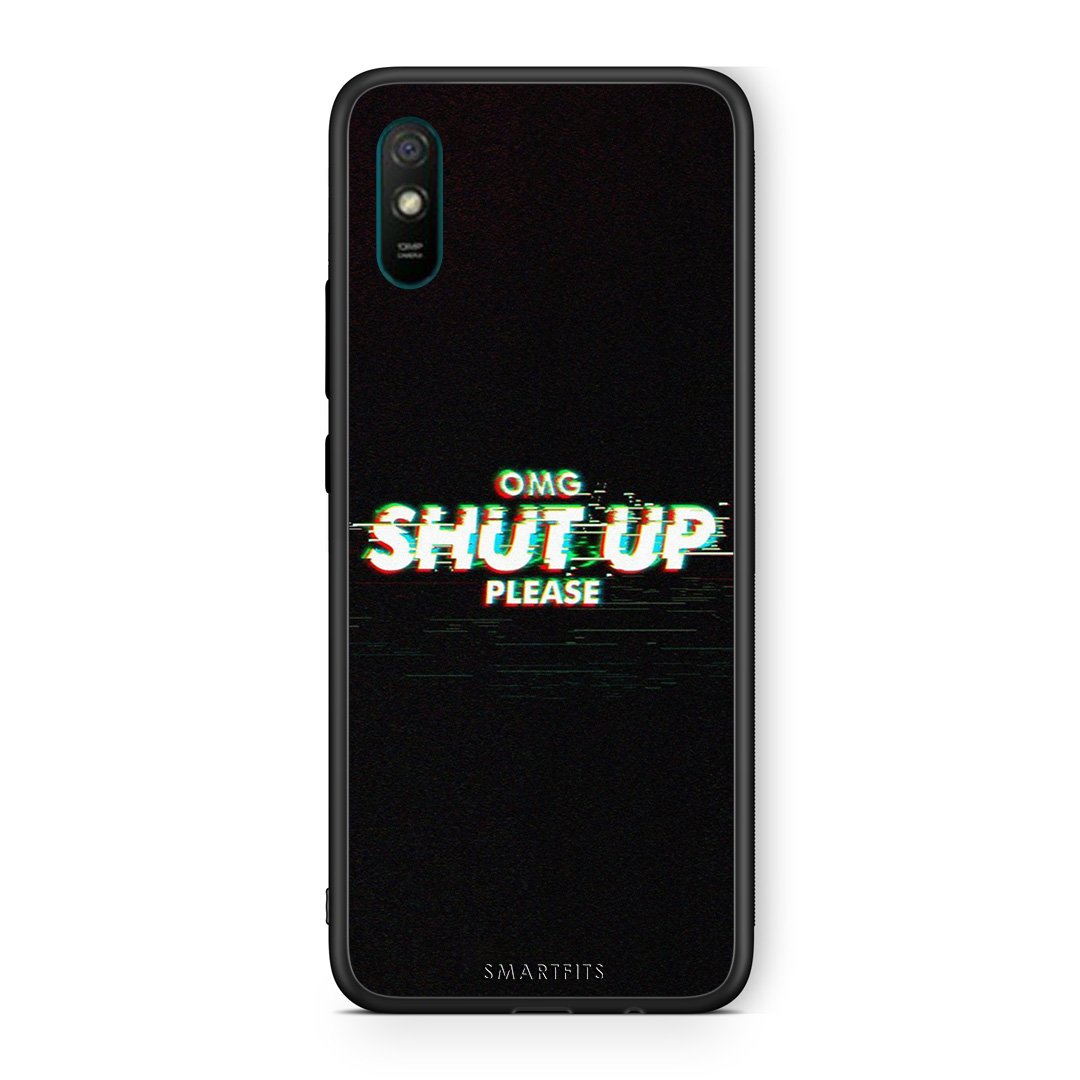 Xiaomi Redmi 9A OMG ShutUp θήκη από τη Smartfits με σχέδιο στο πίσω μέρος και μαύρο περίβλημα | Smartphone case with colorful back and black bezels by Smartfits