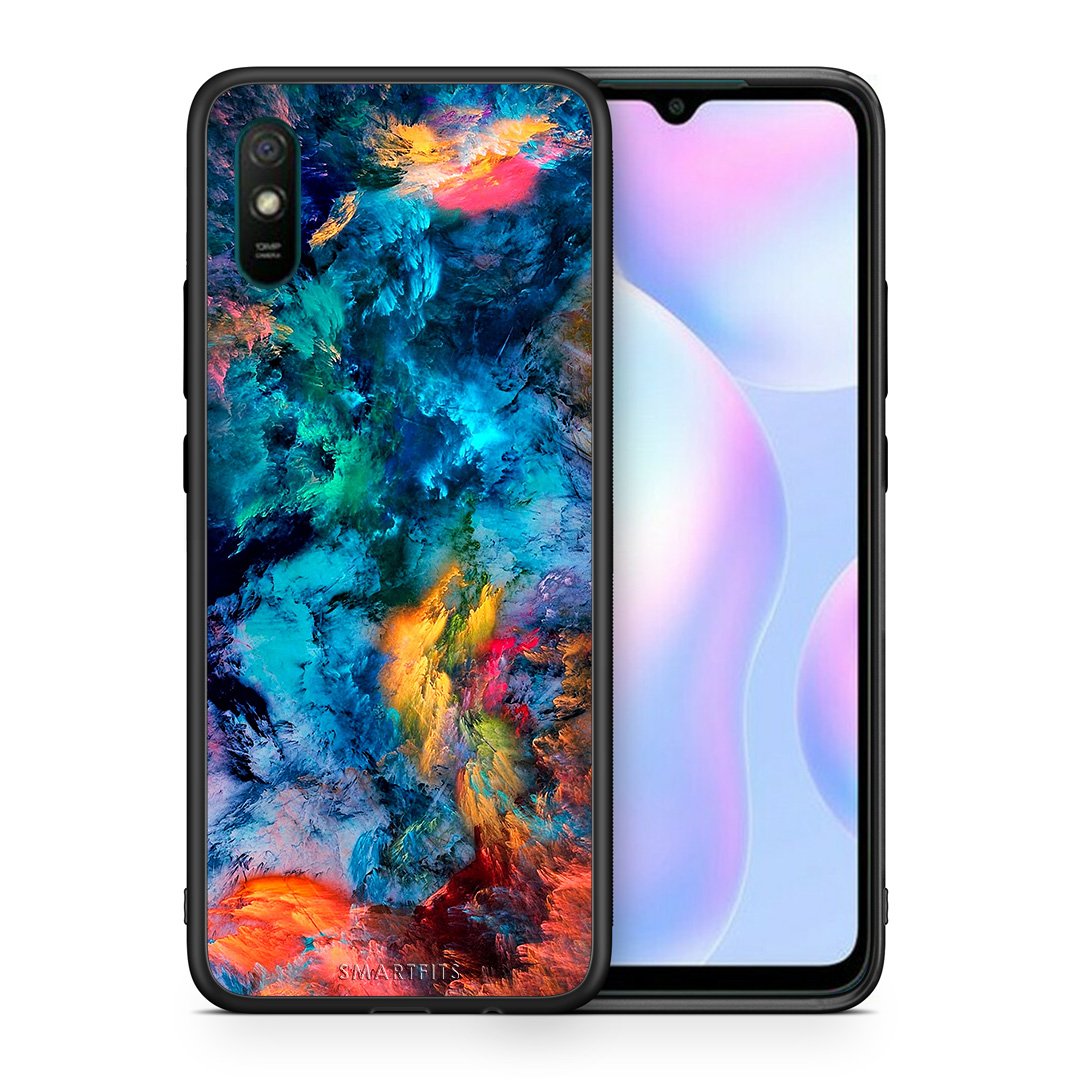 Θήκη Xiaomi Redmi 9A Crayola Paint από τη Smartfits με σχέδιο στο πίσω μέρος και μαύρο περίβλημα | Xiaomi Redmi 9A Crayola Paint case with colorful back and black bezels