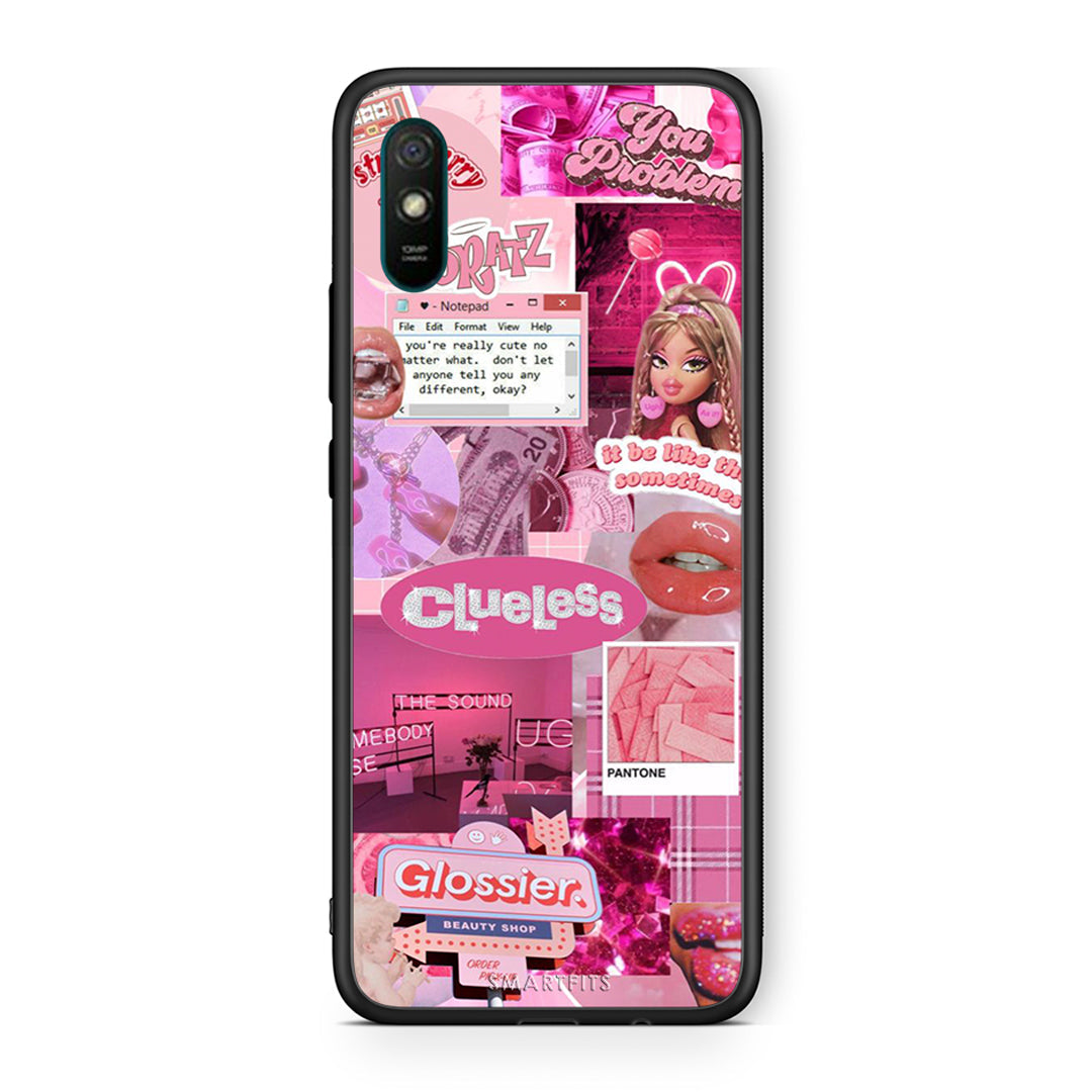 Xiaomi Redmi 9A Pink Love Θήκη Αγίου Βαλεντίνου από τη Smartfits με σχέδιο στο πίσω μέρος και μαύρο περίβλημα | Smartphone case with colorful back and black bezels by Smartfits