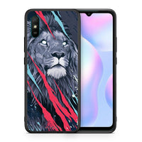 Thumbnail for Θήκη Xiaomi Redmi 9A Lion Designer PopArt από τη Smartfits με σχέδιο στο πίσω μέρος και μαύρο περίβλημα | Xiaomi Redmi 9A Lion Designer PopArt case with colorful back and black bezels