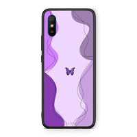 Thumbnail for Xiaomi Redmi 9A Purple Mariposa Θήκη Αγίου Βαλεντίνου από τη Smartfits με σχέδιο στο πίσω μέρος και μαύρο περίβλημα | Smartphone case with colorful back and black bezels by Smartfits