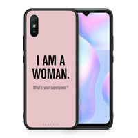 Thumbnail for Θήκη Xiaomi Redmi 9A Superpower Woman από τη Smartfits με σχέδιο στο πίσω μέρος και μαύρο περίβλημα | Xiaomi Redmi 9A Superpower Woman case with colorful back and black bezels