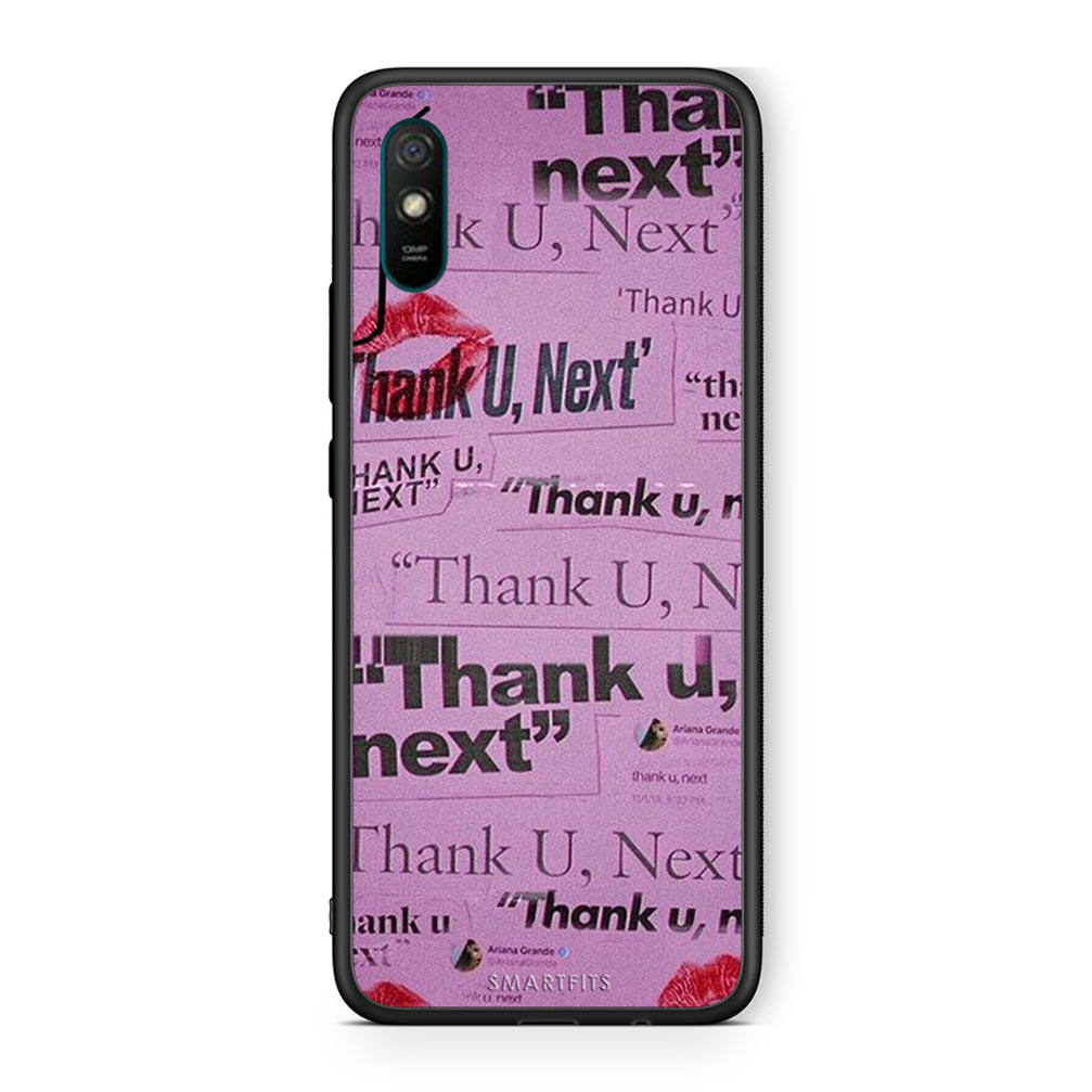 Xiaomi Redmi 9A Thank You Next Θήκη Αγίου Βαλεντίνου από τη Smartfits με σχέδιο στο πίσω μέρος και μαύρο περίβλημα | Smartphone case with colorful back and black bezels by Smartfits