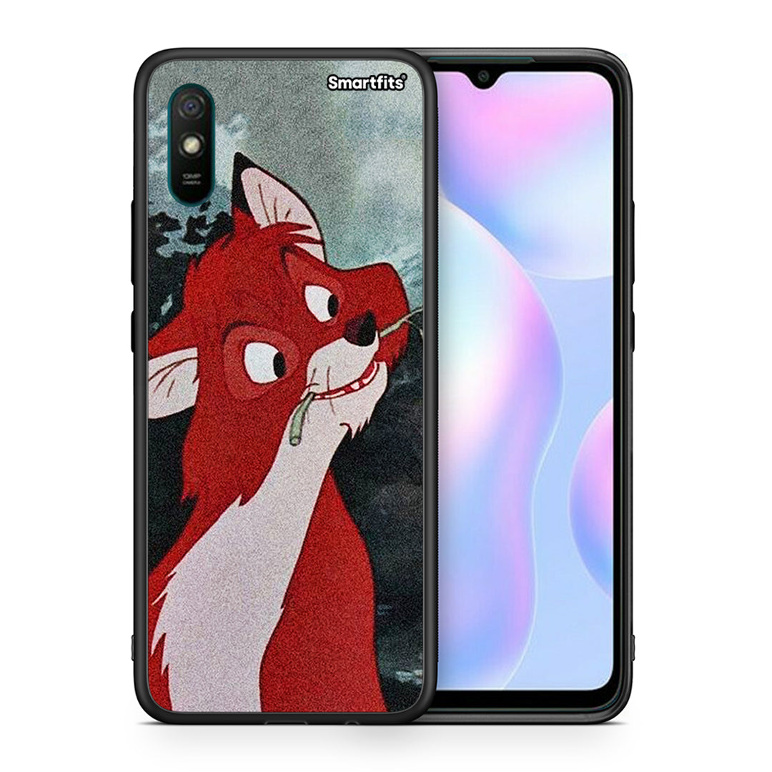 Θήκη Xiaomi Redmi 9A Tod And Vixey Love 1 από τη Smartfits με σχέδιο στο πίσω μέρος και μαύρο περίβλημα | Xiaomi Redmi 9A Tod And Vixey Love 1 case with colorful back and black bezels