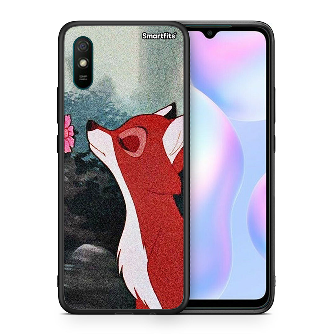 Θήκη Xiaomi Redmi 9A Tod And Vixey Love 2 από τη Smartfits με σχέδιο στο πίσω μέρος και μαύρο περίβλημα | Xiaomi Redmi 9A Tod And Vixey Love 2 case with colorful back and black bezels