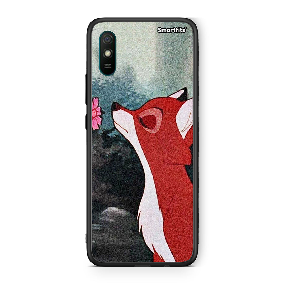 Xiaomi Redmi 9A Tod And Vixey Love 2 θήκη από τη Smartfits με σχέδιο στο πίσω μέρος και μαύρο περίβλημα | Smartphone case with colorful back and black bezels by Smartfits