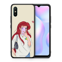 Thumbnail for Θήκη Xiaomi Redmi 9A Walking Mermaid από τη Smartfits με σχέδιο στο πίσω μέρος και μαύρο περίβλημα | Xiaomi Redmi 9A Walking Mermaid case with colorful back and black bezels