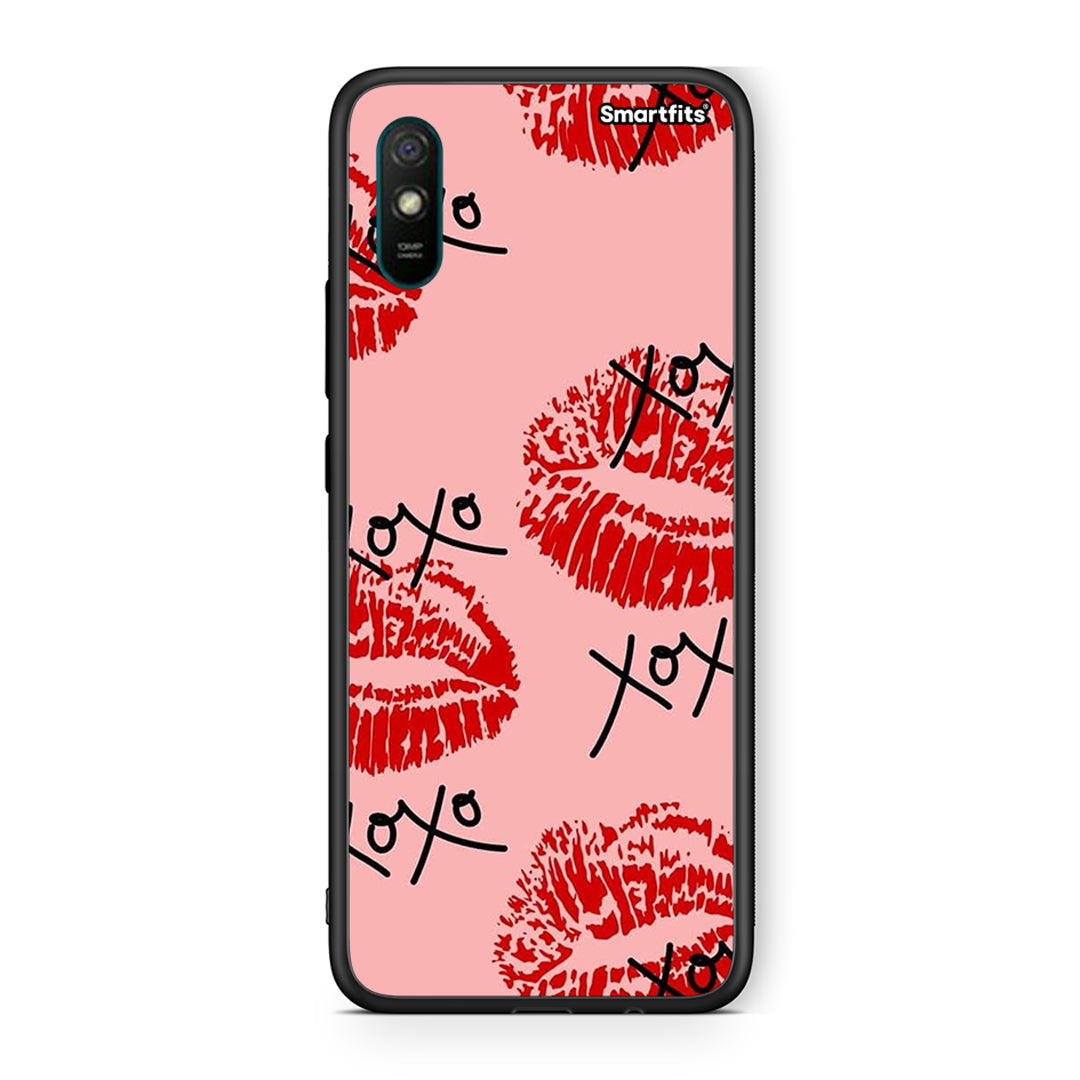 Xiaomi Redmi 9A XOXO Lips θήκη από τη Smartfits με σχέδιο στο πίσω μέρος και μαύρο περίβλημα | Smartphone case with colorful back and black bezels by Smartfits