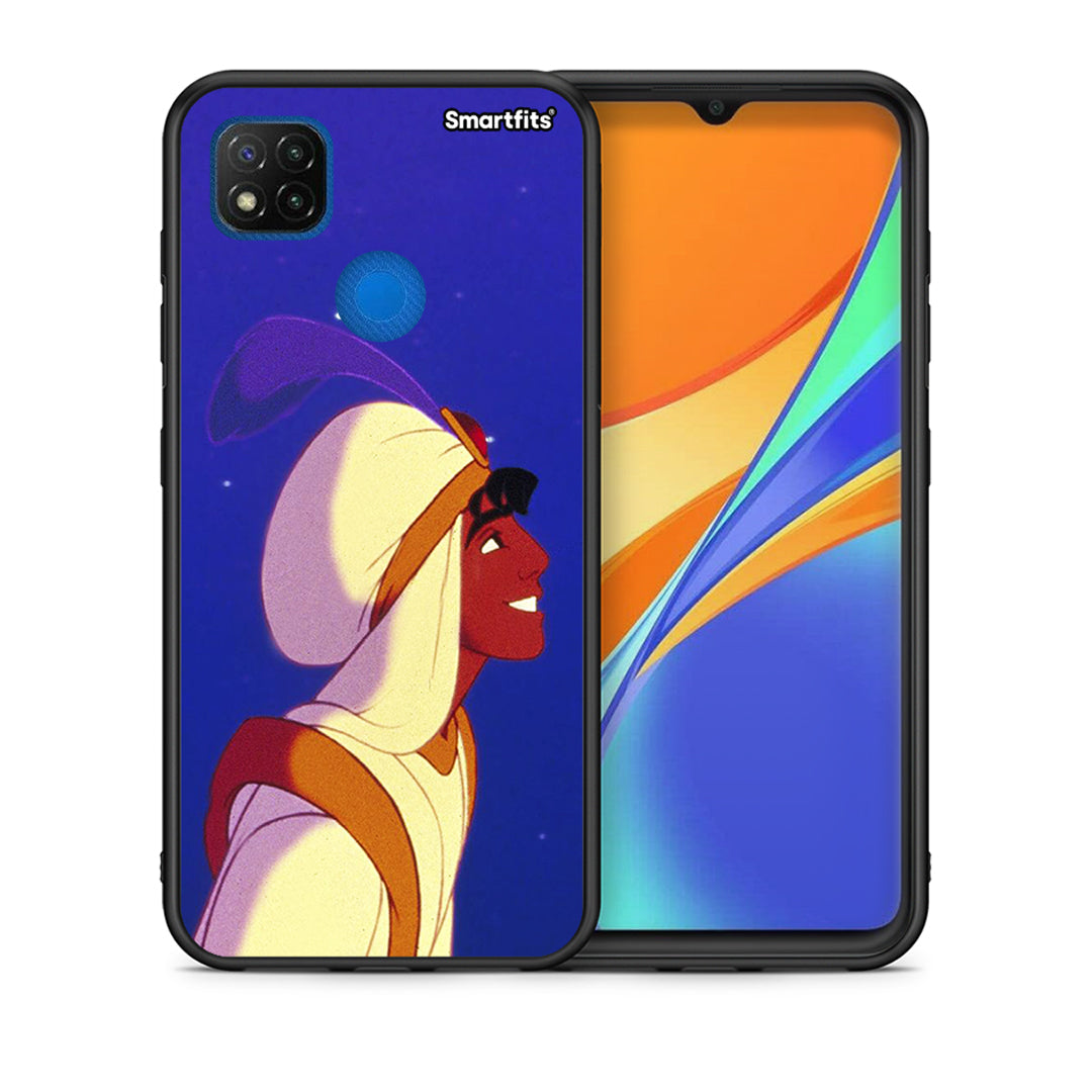 Θήκη Xiaomi Redmi 9C Alladin And Jasmine Love 1 από τη Smartfits με σχέδιο στο πίσω μέρος και μαύρο περίβλημα | Xiaomi Redmi 9C Alladin And Jasmine Love 1 case with colorful back and black bezels