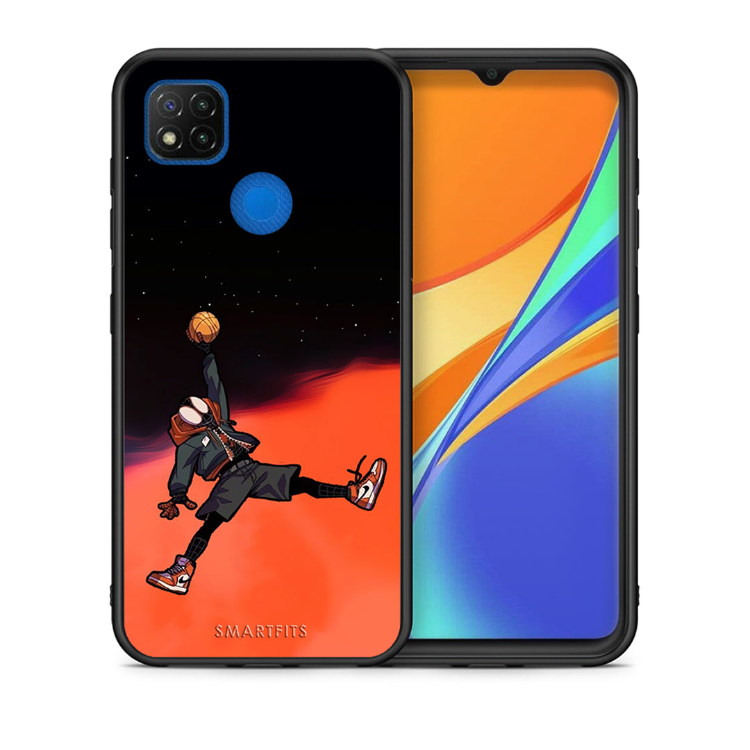 Θήκη Xiaomi Redmi 9C Basketball Hero από τη Smartfits με σχέδιο στο πίσω μέρος και μαύρο περίβλημα | Xiaomi Redmi 9C Basketball Hero case with colorful back and black bezels