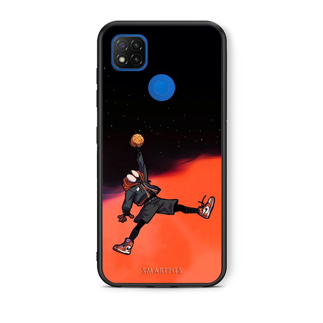 Θήκη Xiaomi Redmi 9C Basketball Hero από τη Smartfits με σχέδιο στο πίσω μέρος και μαύρο περίβλημα | Xiaomi Redmi 9C Basketball Hero case with colorful back and black bezels