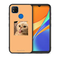 Thumbnail for Θήκη Xiaomi Redmi 9C Cat Tongue από τη Smartfits με σχέδιο στο πίσω μέρος και μαύρο περίβλημα | Xiaomi Redmi 9C Cat Tongue case with colorful back and black bezels