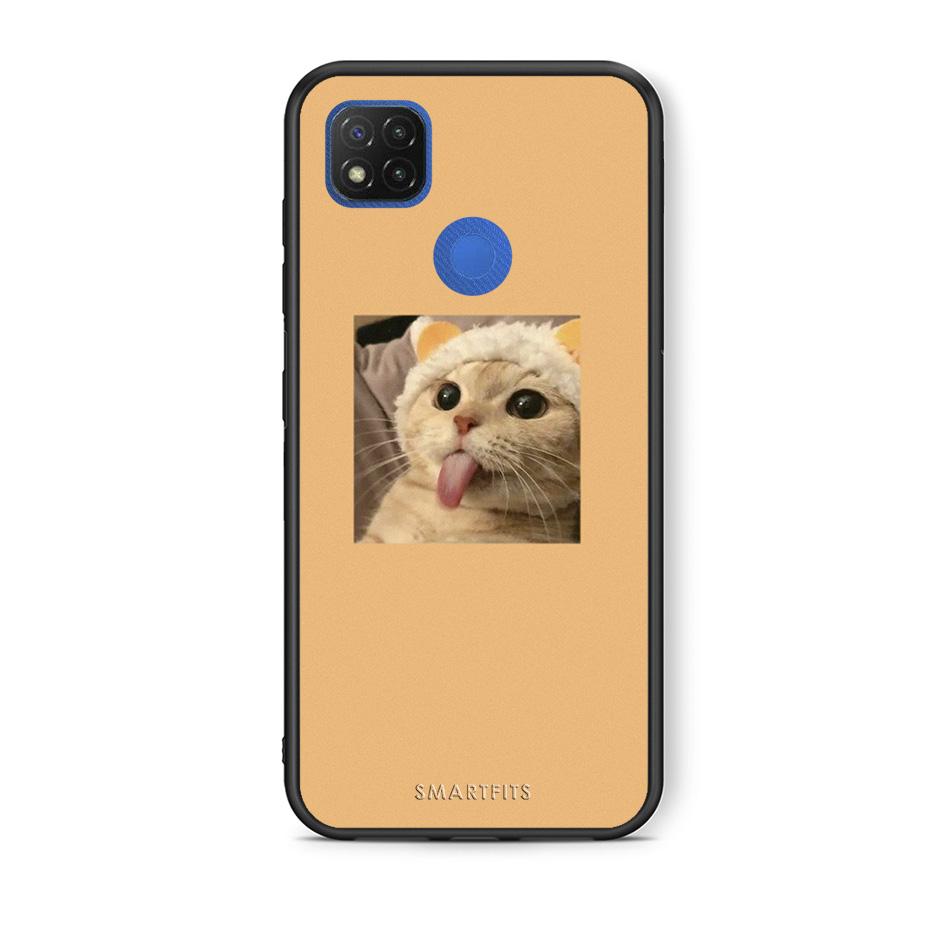 Θήκη Xiaomi Redmi 9C Cat Tongue από τη Smartfits με σχέδιο στο πίσω μέρος και μαύρο περίβλημα | Xiaomi Redmi 9C Cat Tongue case with colorful back and black bezels