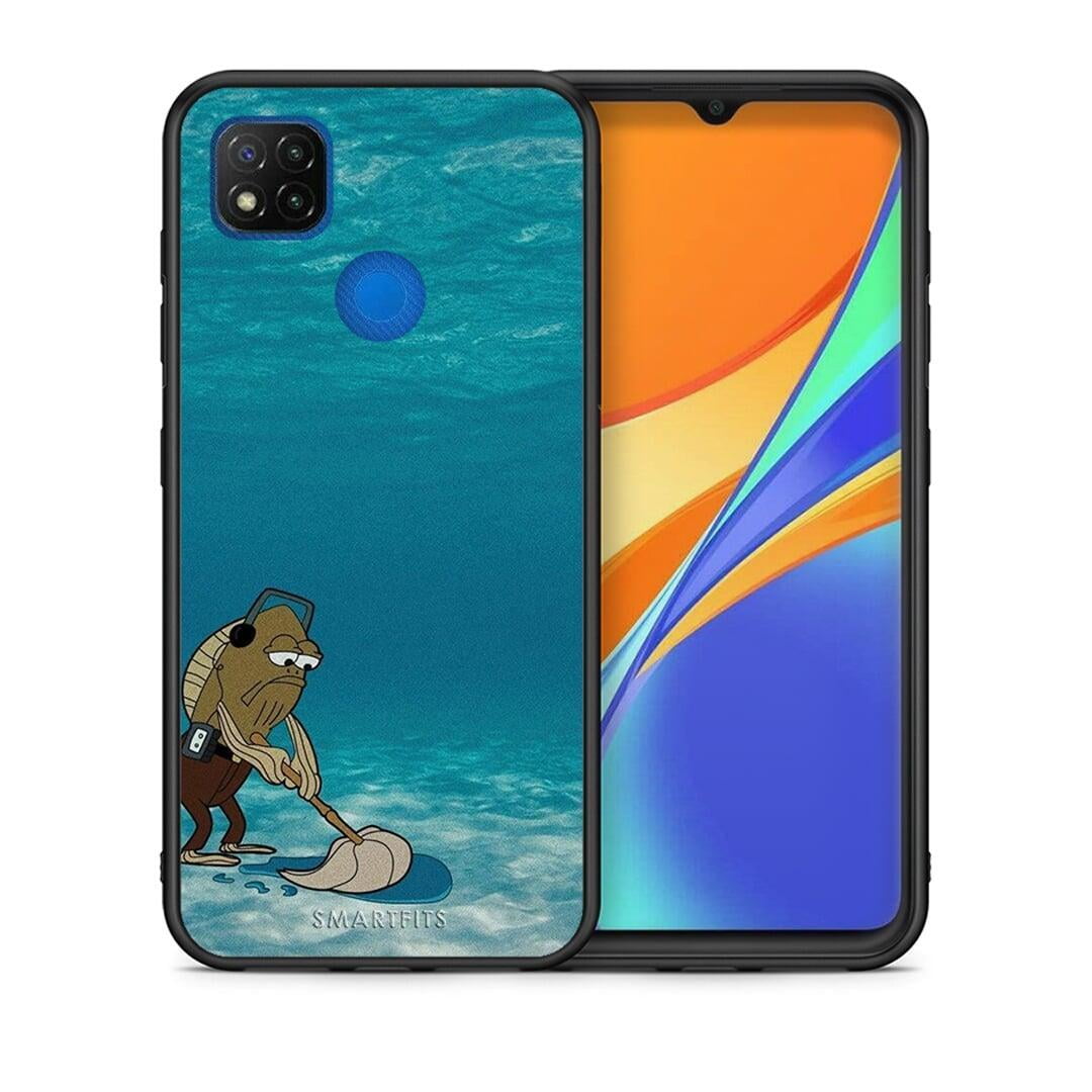 Θήκη Xiaomi Redmi 9C Clean The Ocean από τη Smartfits με σχέδιο στο πίσω μέρος και μαύρο περίβλημα | Xiaomi Redmi 9C Clean The Ocean case with colorful back and black bezels
