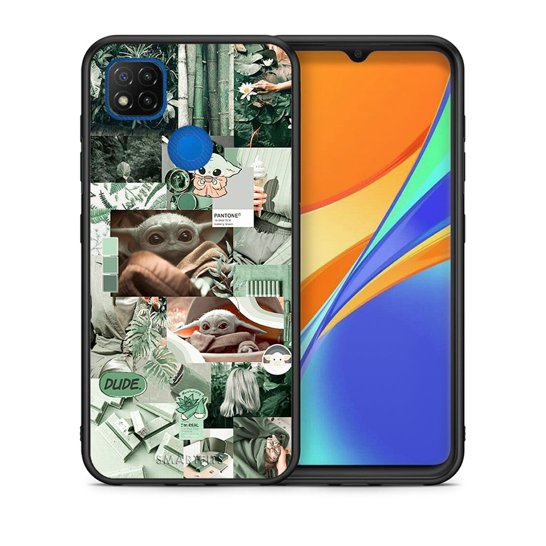 Θήκη Αγίου Βαλεντίνου Xiaomi Redmi 9C Collage Dude από τη Smartfits με σχέδιο στο πίσω μέρος και μαύρο περίβλημα | Xiaomi Redmi 9C Collage Dude case with colorful back and black bezels