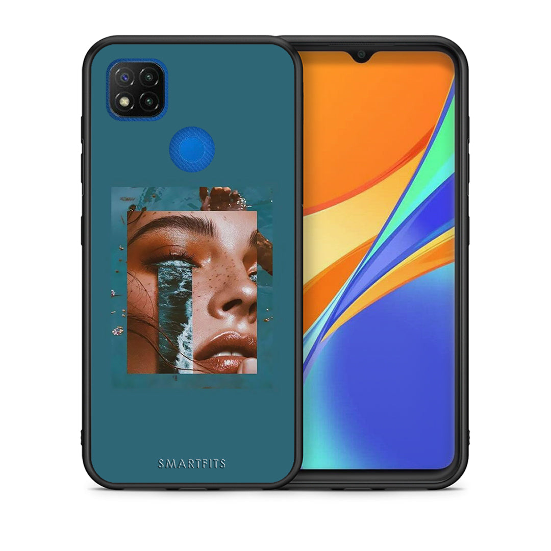 Θήκη Xiaomi Redmi 9C Cry An Ocean από τη Smartfits με σχέδιο στο πίσω μέρος και μαύρο περίβλημα | Xiaomi Redmi 9C Cry An Ocean case with colorful back and black bezels