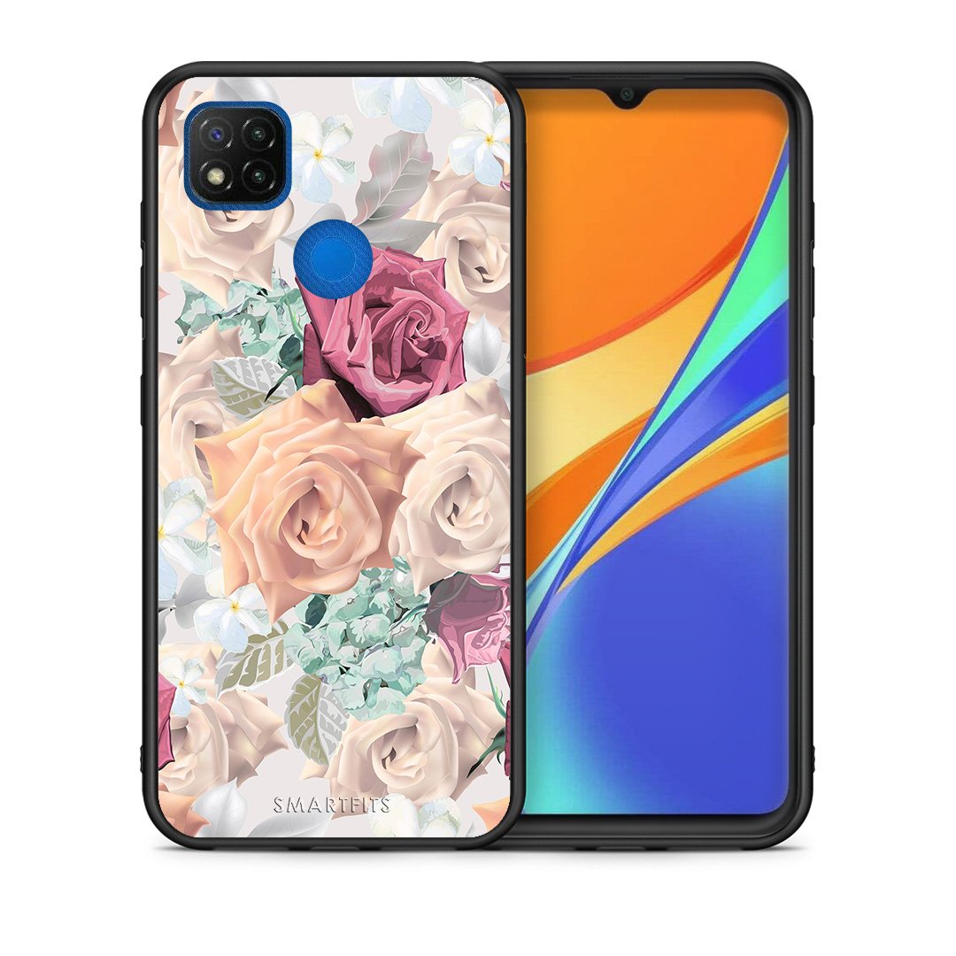 Θήκη Xiaomi Redmi 9C Bouquet Floral από τη Smartfits με σχέδιο στο πίσω μέρος και μαύρο περίβλημα | Xiaomi Redmi 9C Bouquet Floral case with colorful back and black bezels