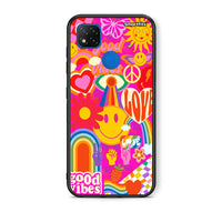 Thumbnail for Θήκη Xiaomi Redmi 9C Hippie Love από τη Smartfits με σχέδιο στο πίσω μέρος και μαύρο περίβλημα | Xiaomi Redmi 9C Hippie Love case with colorful back and black bezels