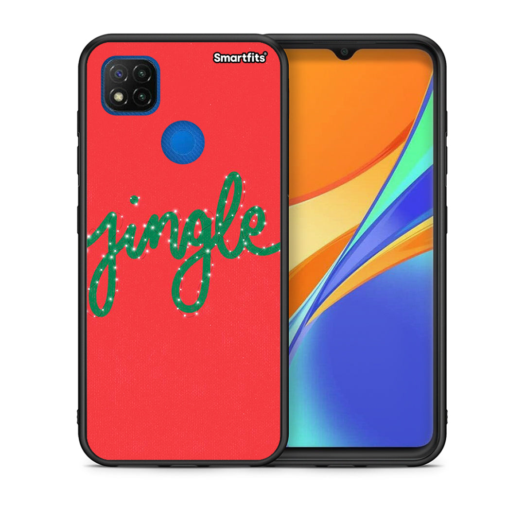 Θήκη Xiaomi Redmi 9C Jingle Xmas από τη Smartfits με σχέδιο στο πίσω μέρος και μαύρο περίβλημα | Xiaomi Redmi 9C Jingle Xmas case with colorful back and black bezels