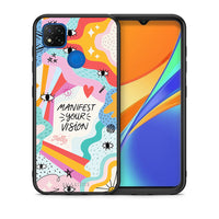 Thumbnail for Θήκη Xiaomi Redmi 9C Manifest Your Vision από τη Smartfits με σχέδιο στο πίσω μέρος και μαύρο περίβλημα | Xiaomi Redmi 9C Manifest Your Vision case with colorful back and black bezels