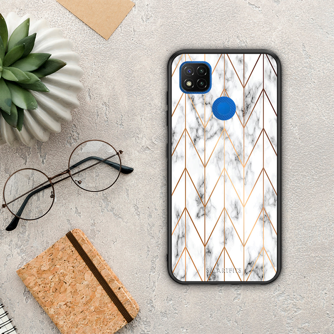 Marble Gold Geometric - Xiaomi Redmi 9c case