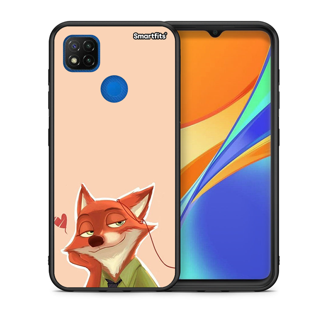 Θήκη Xiaomi Redmi 9C Nick Wilde And Judy Hopps Love 1 από τη Smartfits με σχέδιο στο πίσω μέρος και μαύρο περίβλημα | Xiaomi Redmi 9C Nick Wilde And Judy Hopps Love 1 case with colorful back and black bezels