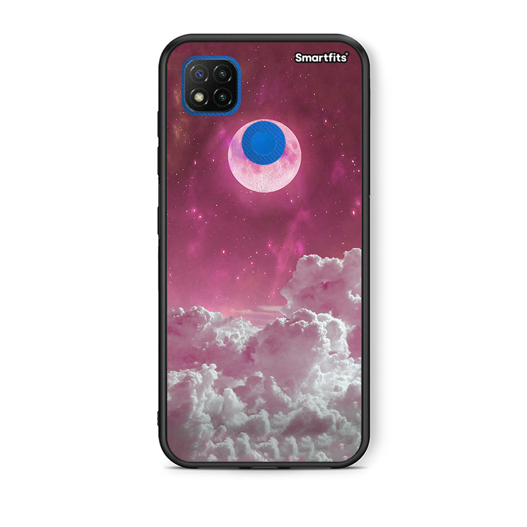 Θήκη Xiaomi Redmi 9C Pink Moon από τη Smartfits με σχέδιο στο πίσω μέρος και μαύρο περίβλημα | Xiaomi Redmi 9C Pink Moon case with colorful back and black bezels