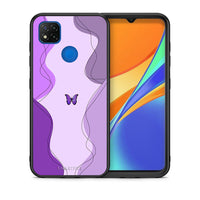 Thumbnail for Θήκη Αγίου Βαλεντίνου Xiaomi Redmi 9C Purple Mariposa από τη Smartfits με σχέδιο στο πίσω μέρος και μαύρο περίβλημα | Xiaomi Redmi 9C Purple Mariposa case with colorful back and black bezels