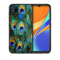 Thumbnail for Θήκη Xiaomi Redmi 9C Real Peacock Feathers από τη Smartfits με σχέδιο στο πίσω μέρος και μαύρο περίβλημα | Xiaomi Redmi 9C Real Peacock Feathers case with colorful back and black bezels