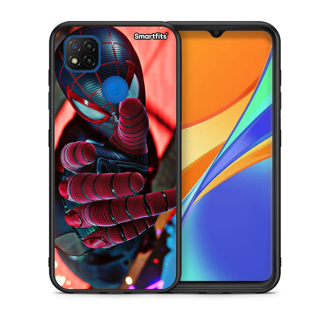 Θήκη Xiaomi Redmi 9C Spider Hand από τη Smartfits με σχέδιο στο πίσω μέρος και μαύρο περίβλημα | Xiaomi Redmi 9C Spider Hand case with colorful back and black bezels