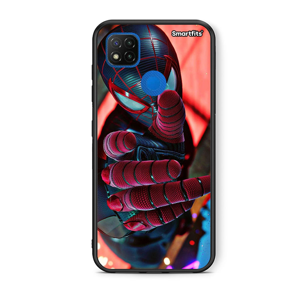 Θήκη Xiaomi Redmi 9C Spider Hand από τη Smartfits με σχέδιο στο πίσω μέρος και μαύρο περίβλημα | Xiaomi Redmi 9C Spider Hand case with colorful back and black bezels