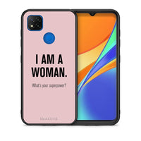 Thumbnail for Θήκη Xiaomi Redmi 9C Superpower Woman από τη Smartfits με σχέδιο στο πίσω μέρος και μαύρο περίβλημα | Xiaomi Redmi 9C Superpower Woman case with colorful back and black bezels