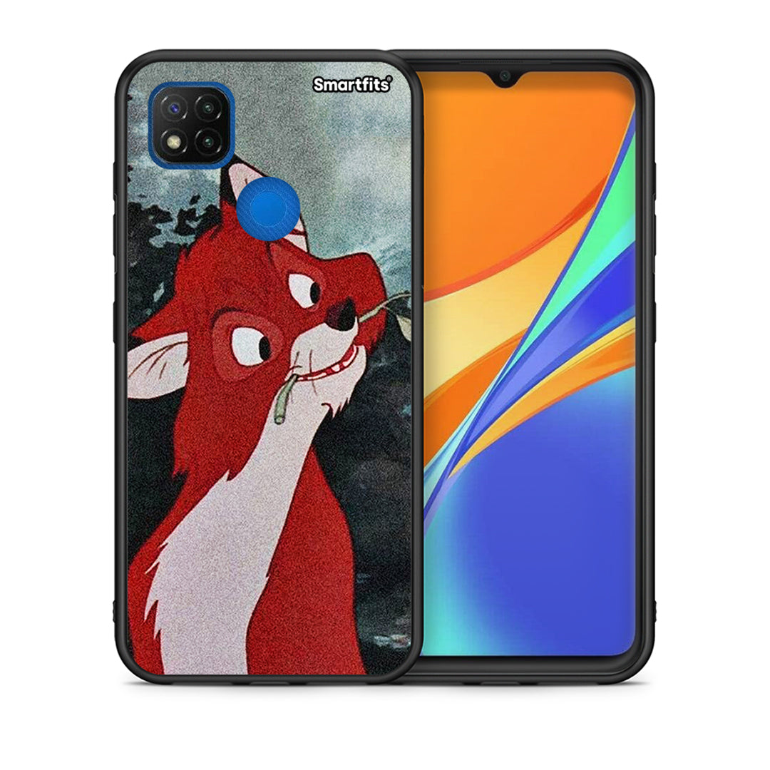 Θήκη Xiaomi Redmi 9C Tod And Vixey Love 1 από τη Smartfits με σχέδιο στο πίσω μέρος και μαύρο περίβλημα | Xiaomi Redmi 9C Tod And Vixey Love 1 case with colorful back and black bezels