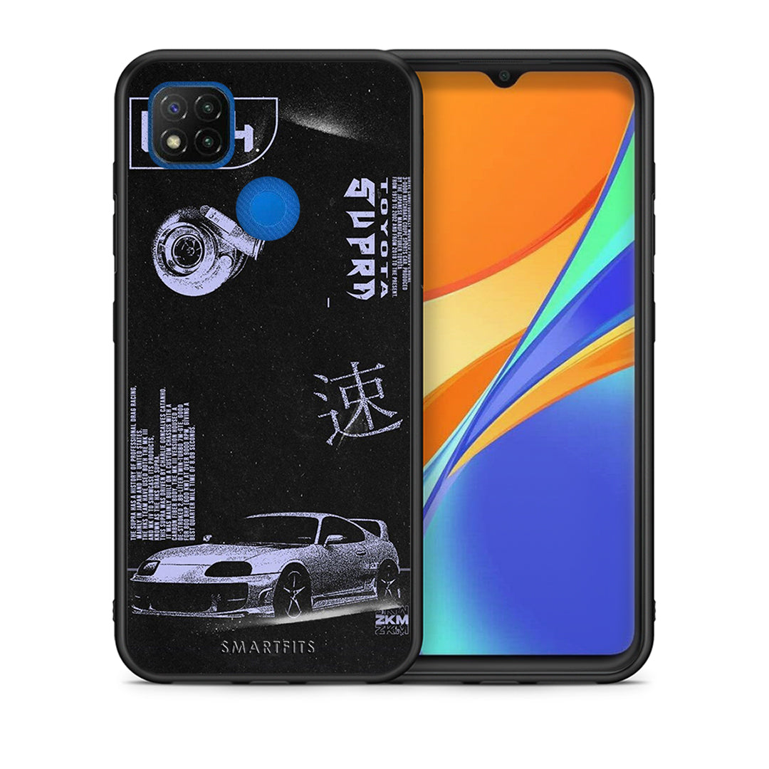 Θήκη Αγίου Βαλεντίνου Xiaomi Redmi 9C Tokyo Drift από τη Smartfits με σχέδιο στο πίσω μέρος και μαύρο περίβλημα | Xiaomi Redmi 9C Tokyo Drift case with colorful back and black bezels