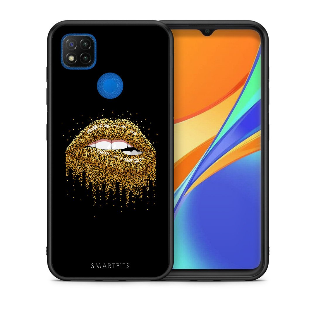 Θήκη Xiaomi Redmi 9C Golden Valentine από τη Smartfits με σχέδιο στο πίσω μέρος και μαύρο περίβλημα | Xiaomi Redmi 9C Golden Valentine case with colorful back and black bezels