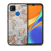 Thumbnail for Θήκη Xiaomi Redmi 9C World Map από τη Smartfits με σχέδιο στο πίσω μέρος και μαύρο περίβλημα | Xiaomi Redmi 9C World Map case with colorful back and black bezels