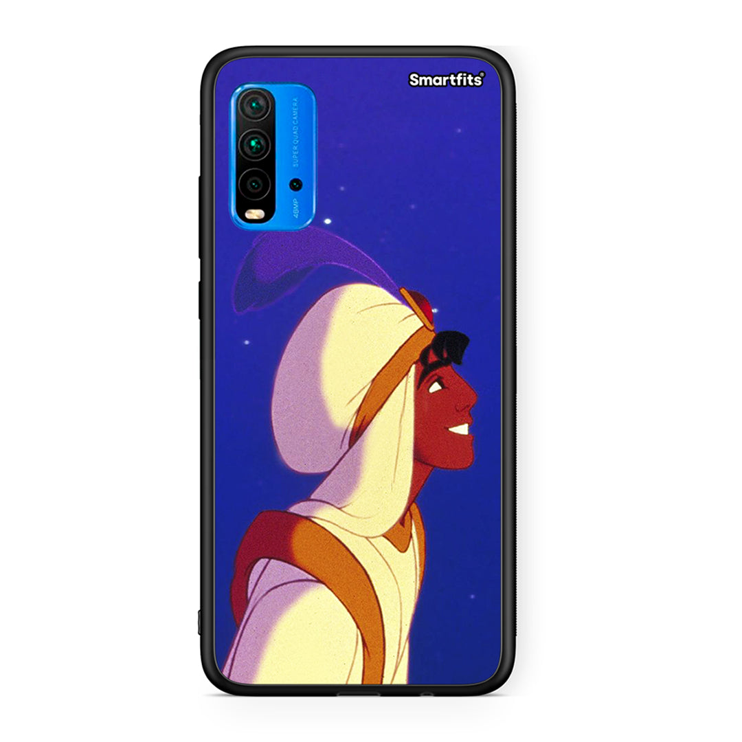 Xiaomi Redmi 9T Alladin And Jasmine Love 1 θήκη από τη Smartfits με σχέδιο στο πίσω μέρος και μαύρο περίβλημα | Smartphone case with colorful back and black bezels by Smartfits