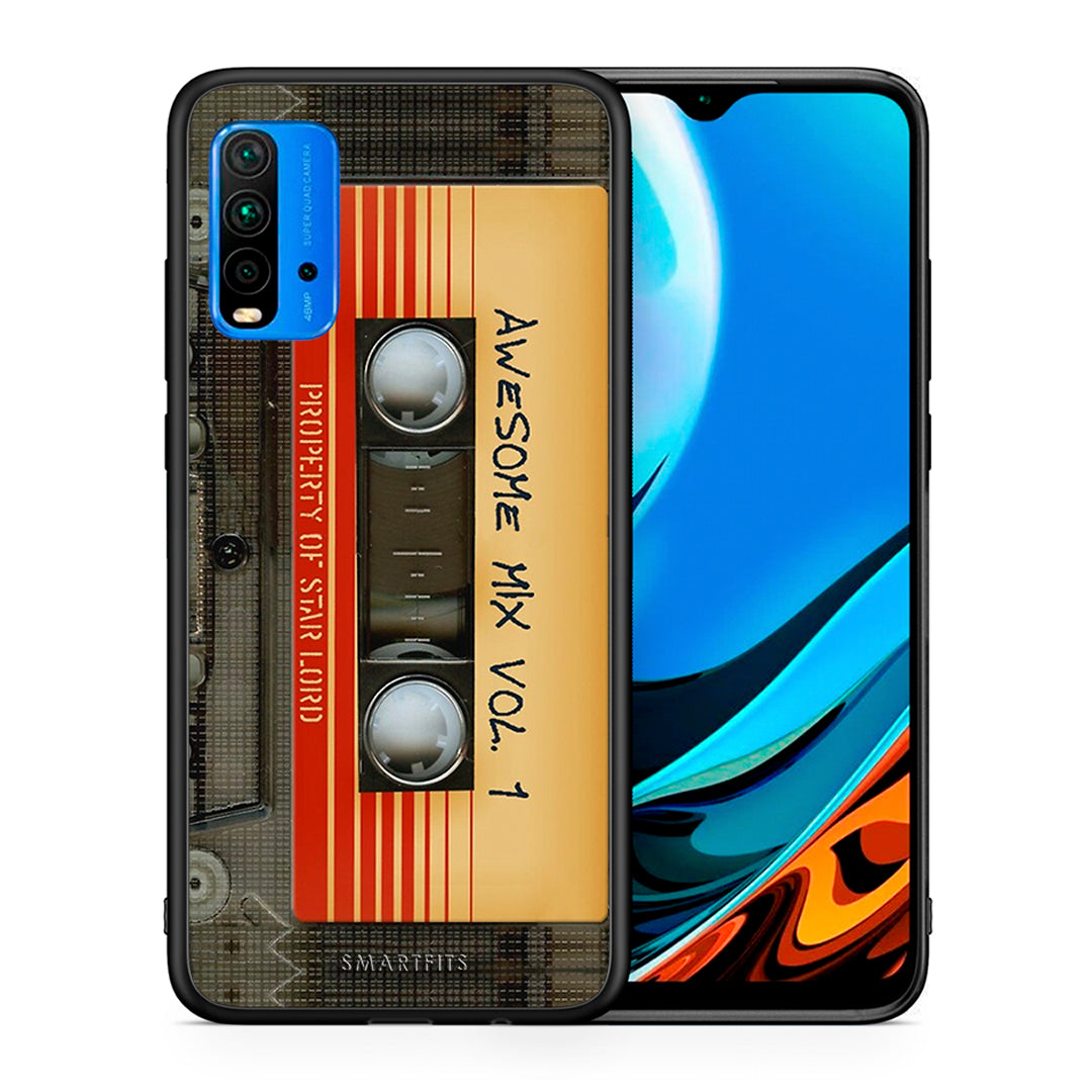 Θήκη Xiaomi Redmi 9T Awesome Mix από τη Smartfits με σχέδιο στο πίσω μέρος και μαύρο περίβλημα | Xiaomi Redmi 9T Awesome Mix case with colorful back and black bezels