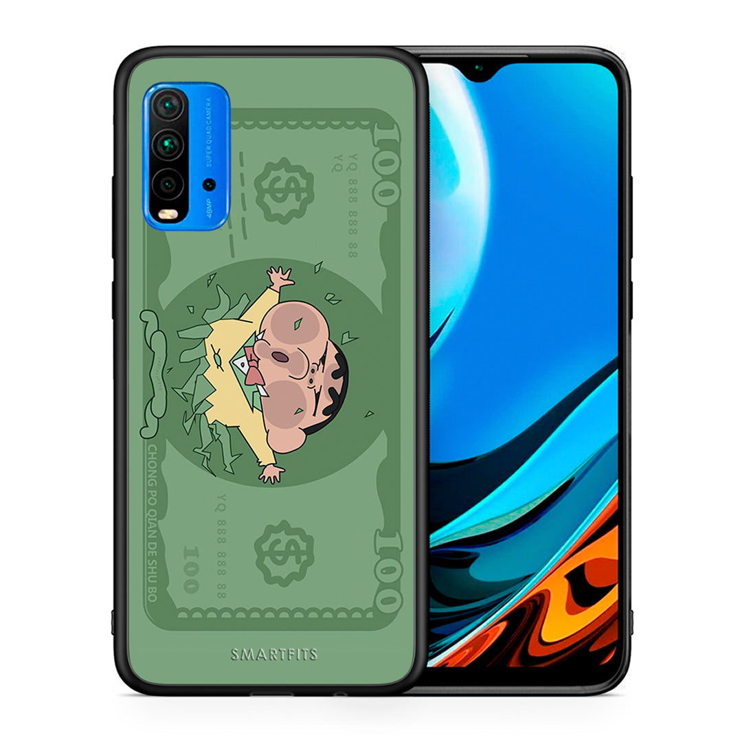 Θήκη Αγίου Βαλεντίνου Xiaomi Redmi 9T Big Money από τη Smartfits με σχέδιο στο πίσω μέρος και μαύρο περίβλημα | Xiaomi Redmi 9T Big Money case with colorful back and black bezels