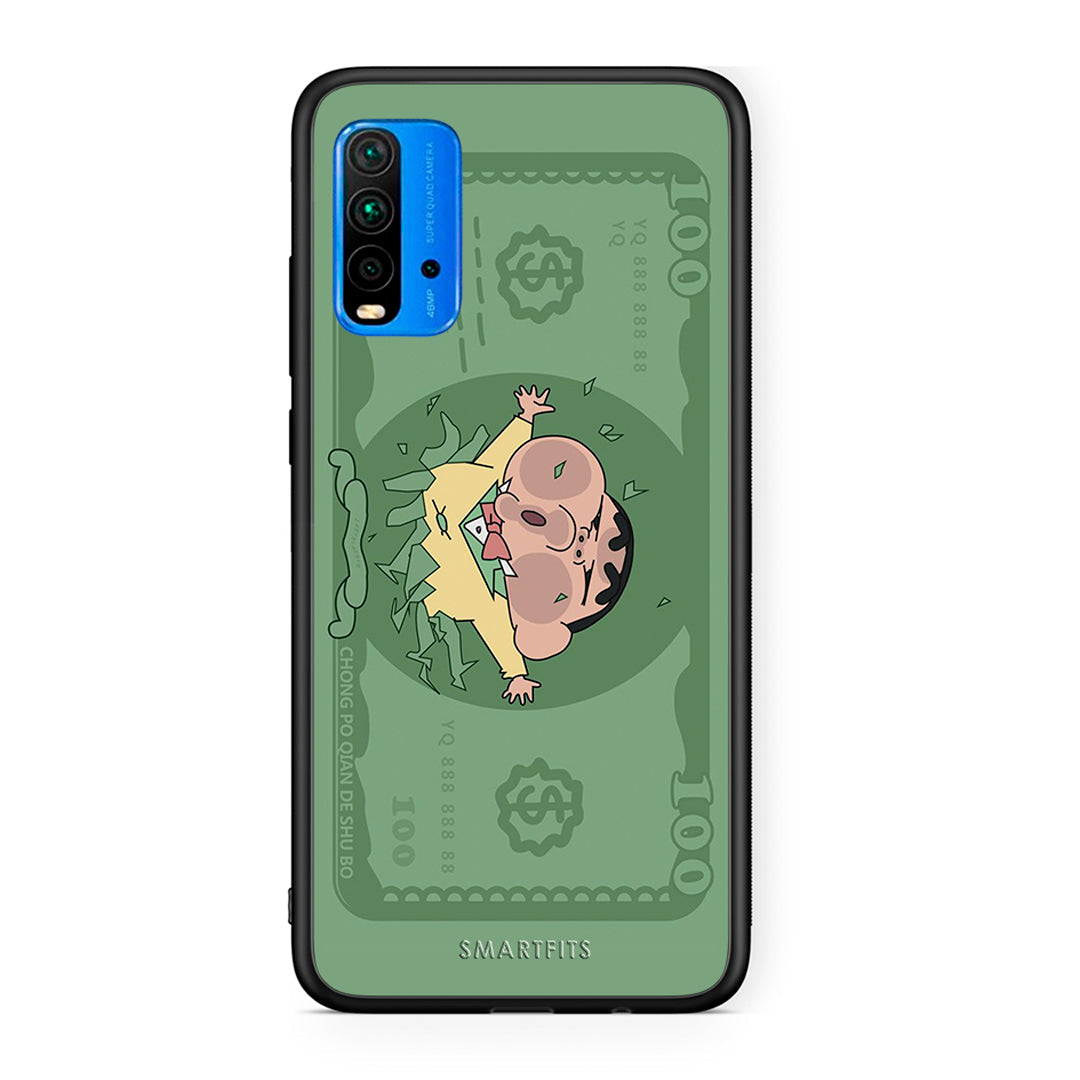 Xiaomi Redmi 9T Big Money Θήκη Αγίου Βαλεντίνου από τη Smartfits με σχέδιο στο πίσω μέρος και μαύρο περίβλημα | Smartphone case with colorful back and black bezels by Smartfits