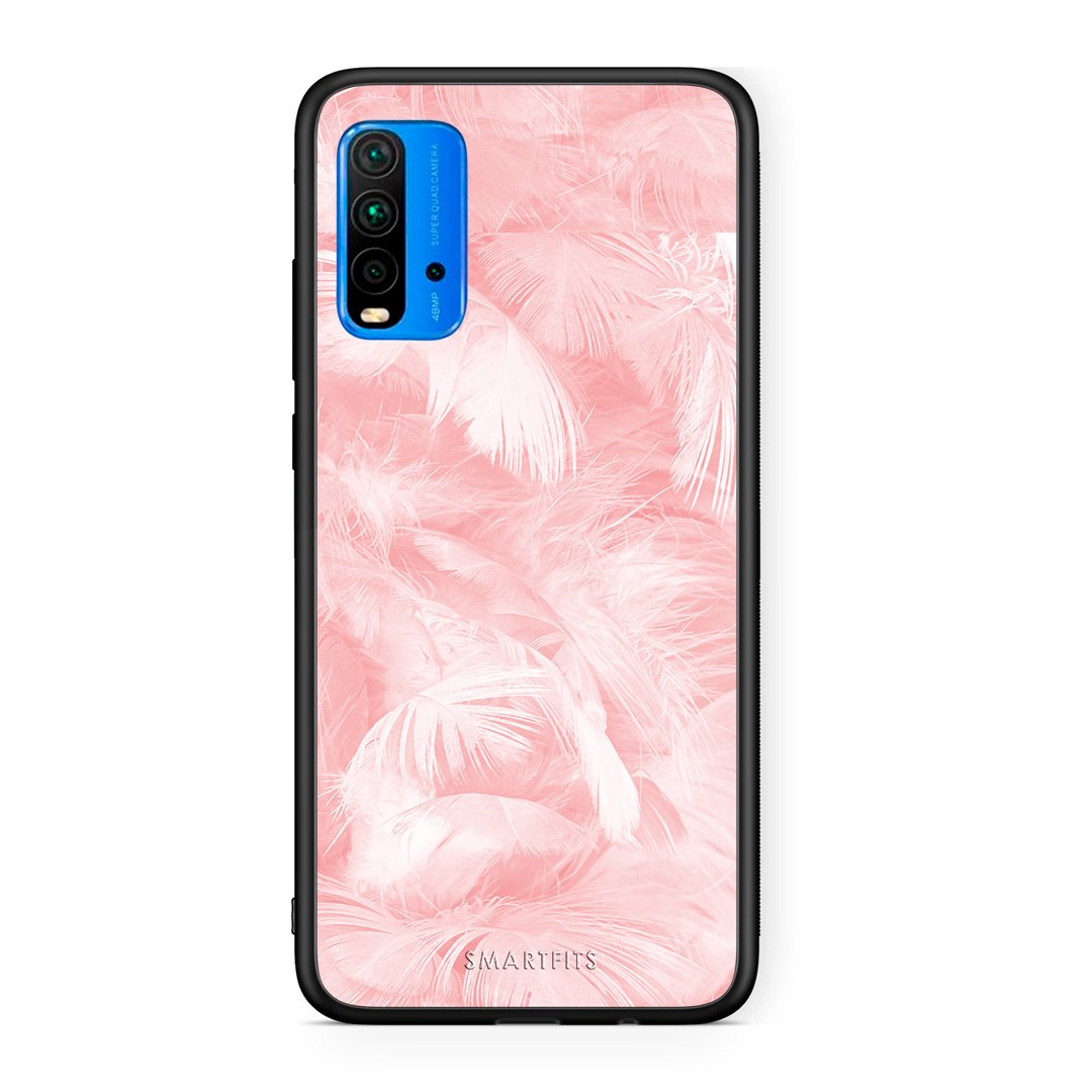 33 - Xiaomi Poco M3 Pink Feather Boho case, cover, bumper