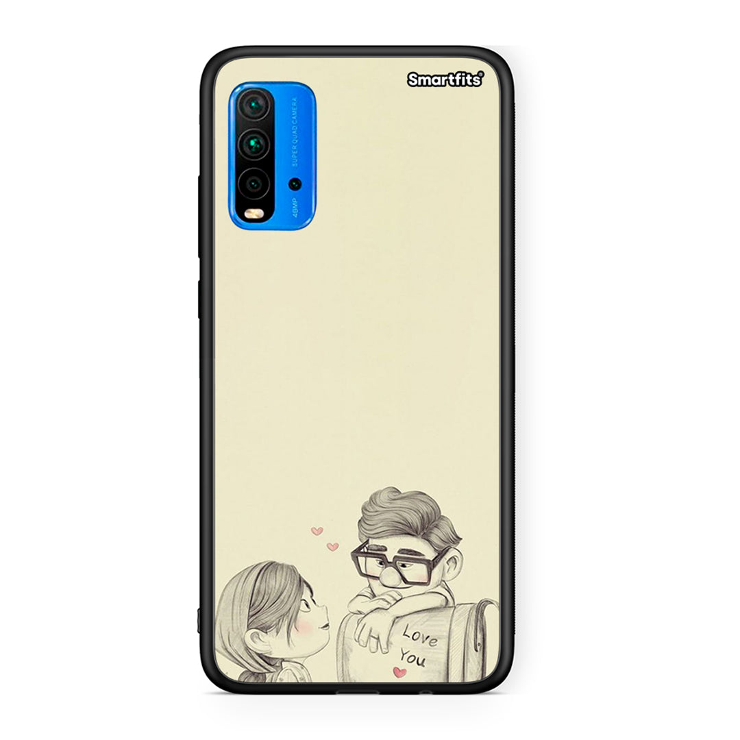 Xiaomi Redmi 9T Carl And Ellie θήκη από τη Smartfits με σχέδιο στο πίσω μέρος και μαύρο περίβλημα | Smartphone case with colorful back and black bezels by Smartfits