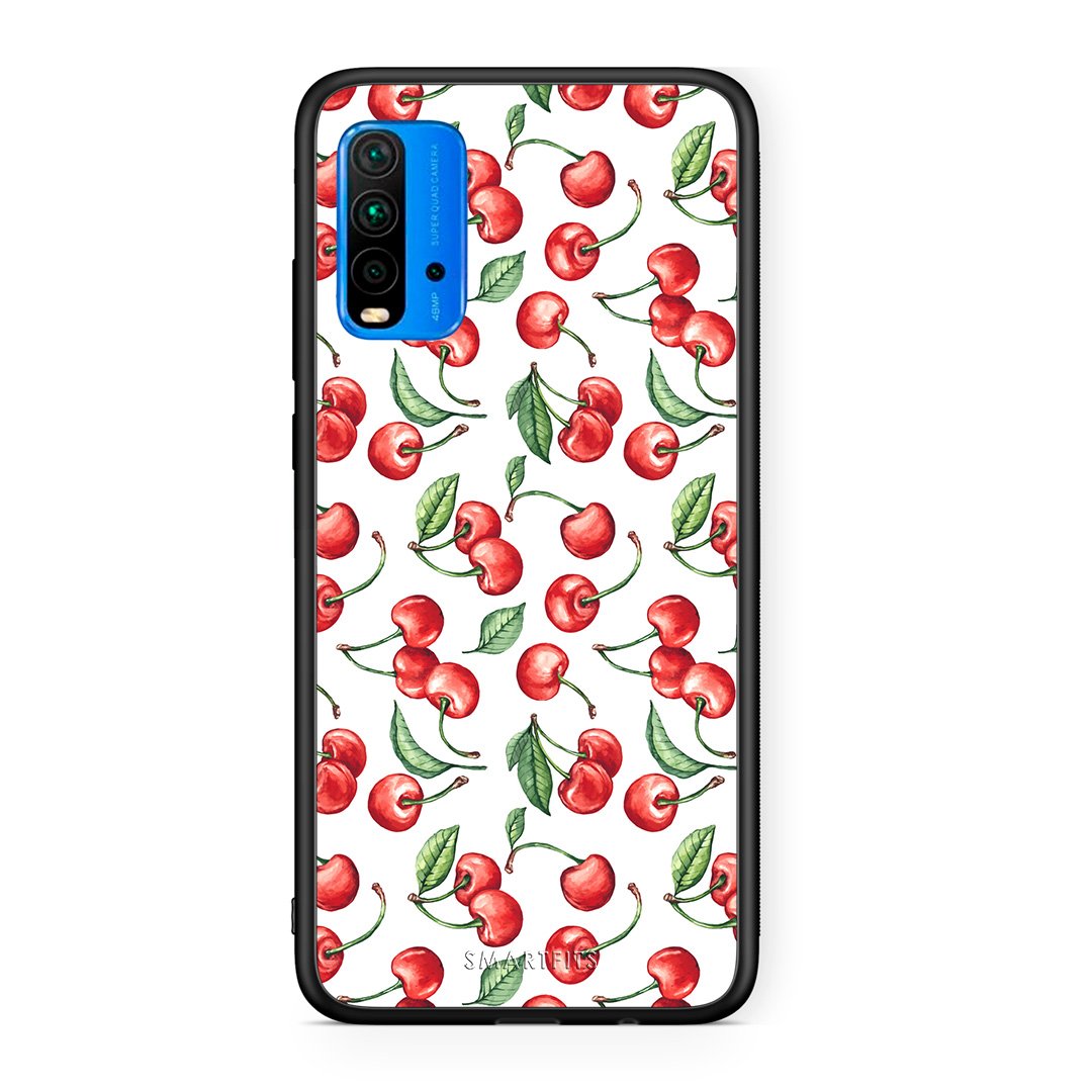 Xiaomi Poco M3 Cherry Summer θήκη από τη Smartfits με σχέδιο στο πίσω μέρος και μαύρο περίβλημα | Smartphone case with colorful back and black bezels by Smartfits