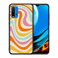 Thumbnail for Θήκη Xiaomi Poco M3 Colourful Waves από τη Smartfits με σχέδιο στο πίσω μέρος και μαύρο περίβλημα | Xiaomi Poco M3 Colourful Waves case with colorful back and black bezels