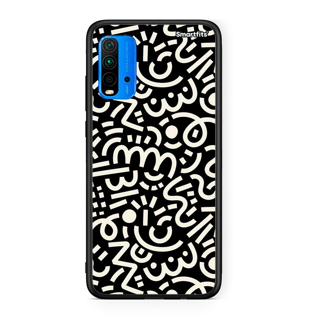 Xiaomi Poco M3 Doodle Art Θήκη από τη Smartfits με σχέδιο στο πίσω μέρος και μαύρο περίβλημα | Smartphone case with colorful back and black bezels by Smartfits