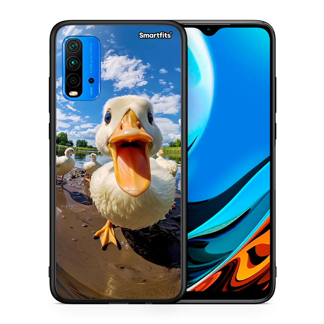 Θήκη Xiaomi Redmi 9T Duck Face από τη Smartfits με σχέδιο στο πίσω μέρος και μαύρο περίβλημα | Xiaomi Redmi 9T Duck Face case with colorful back and black bezels