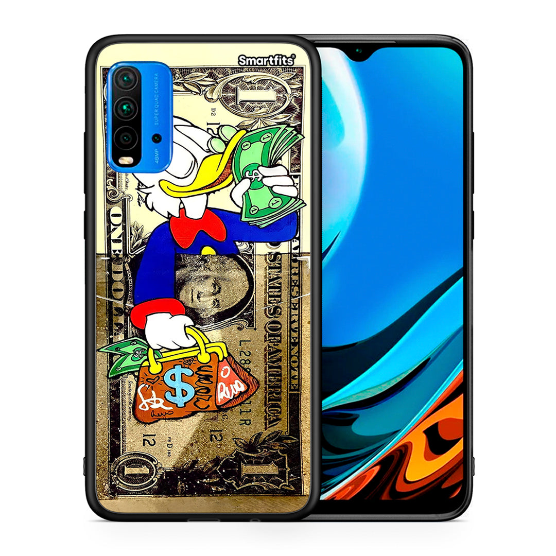 Θήκη Xiaomi Poco M3 Duck Money από τη Smartfits με σχέδιο στο πίσω μέρος και μαύρο περίβλημα | Xiaomi Poco M3 Duck Money case with colorful back and black bezels