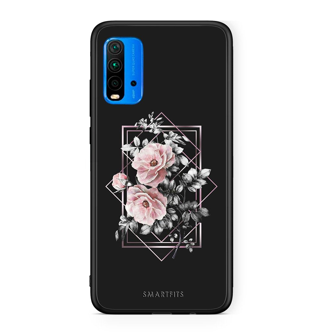 4 - Xiaomi Poco M3 Frame Flower case, cover, bumper